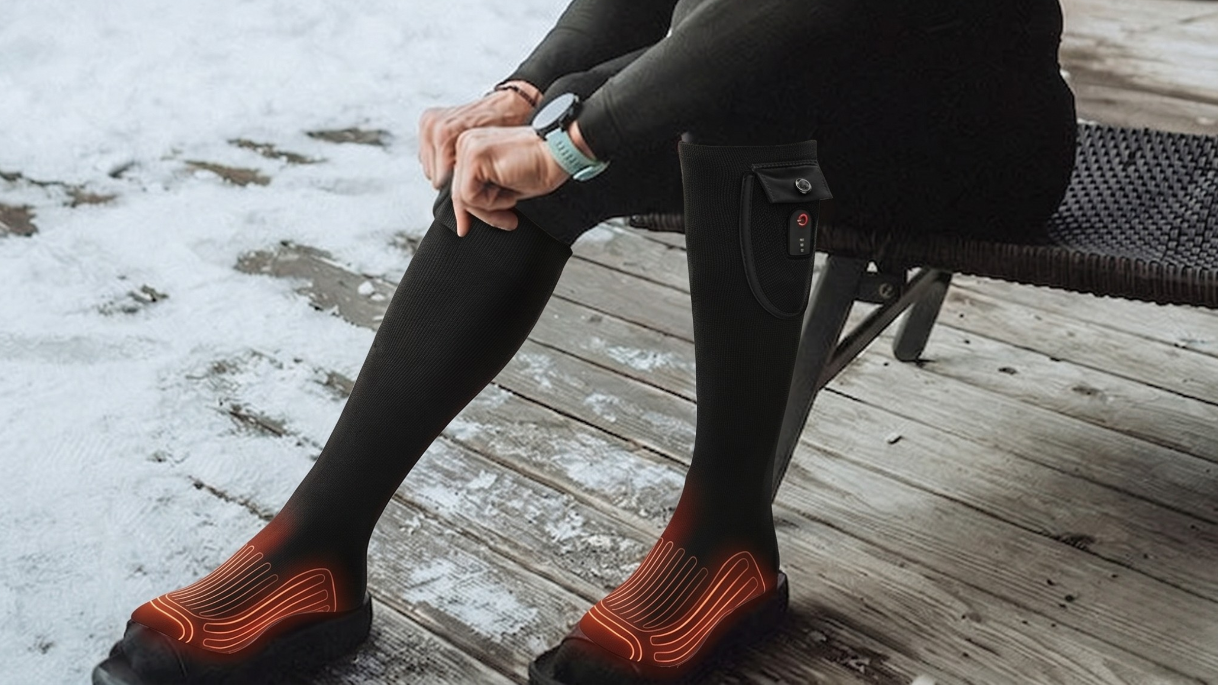Chaussettes chauffantes parfait lors de l'hiver, 8h d'autonomie 